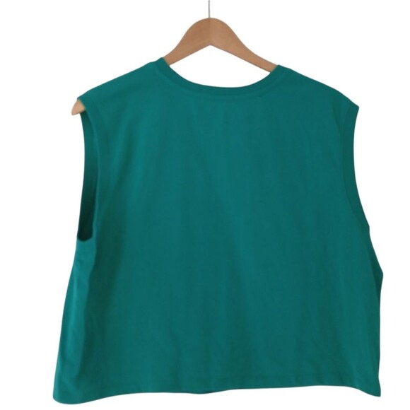 Warner Bros Looney Tunes Green Crop Sleeveless Muscle Tank Top Graphic Size XL - Picture 3 of 5